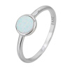 5844 stribrny prsten soliter bily opal velikost prstenu 61