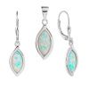 5952 5952 stribrna souprava kapka bily opal