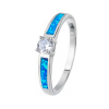 5988 stribrny prsten soliter modry opal velikost prstenu 64