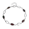 Stříbrný náramek KAPKY černý OPÁL (Délka náramku 17+3 cm)