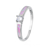 6138 stribrny prsten soliter ruzovy opal velikost prstenu 50