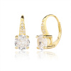 6246 6246 13406 stribrne nausnice zlato pozlacene yellow klasicky pevny patent ciry kamen bily zirkon sperky bealio