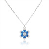 6285 stribrny nahrdelnik kvetina modry zirkon delka retizku 40 5 cm