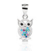 6363 6363 13490 stribrny privesek sova barevne kameny mix zirkonu sperky bealio