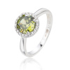 Stříbrný prsten KULATÝ zelený (Velikost prstenu 64)