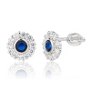 6636 6636 13662 stribrne nausnice pecky sroubek kulate ciry kamen bily modry safir zirkon sperky bealio