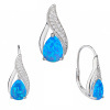 6699 6699 09266 stribrna souprava slza vlnka klasicky pevny patent kamen modry opal sperky bealio