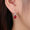 6711 2 6711 2 08001b stribrne nausnice slza vlnka klasicky pevny patent rubin ciry kamen cerveny zirkon sperky bealio