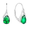 6714 6714 09090 stribrne nausnice slza vlnka klasicky pevny patent smaragd ciry kamen zeleny zirkon sperky bealio