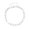 13919 Stribrny naramek retez retizek ovalky ciry kamen bily zirkon sperky BEALIO