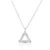 13859 Stribrny nahrdelnik trojuhelnik ciry kamen bily zirkon sperky BEALIO