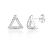 13856 Stříbrné náušnice pecky na puzetu trojuhelnik čirý kámen bílý zirkon šperky BEALIO