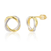 13997 Stribrne nausnice pozlacene 14K zlatem pecky sroubek kolecko kruh sperky BEALIO