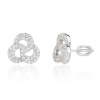 13788c Stříbrné náušnice ornament pecky na puzetu ciry kamen bily zirkon sperky BEALIO