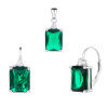 13941 Stribrna souprava smaragd klasicky pevny patent ciry kamen zeleny zirkon sperky BEALIO