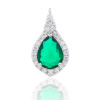 13797f Stribrna souprava kapka slza smaragd klasicky pevny patent ciry kamen zeleny zirkon sperky BEALIO
