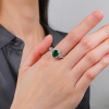13798a Stribrny prsten kapka kapicka smaragd ciry kamen bily zeleny zirkon sperky BEALIO