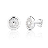 13868 Stříbrné náušnice pecky na puzetu čirý kámen bílý zirkon kulaté šperky BEALIO