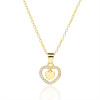 7235 14212 stribrny nahrdelnik zlaceny pozlaceny srdce srdicko ciry kamen bily zirkon sperky bealio