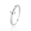 13053 Stribrny prsten kriz krizek ciry kamen bily zirkon sperky BEALIO