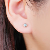 14311b Stribrne nausnice 4 mm kulate kamen larimar sperky BEALIO