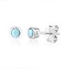 7343 14311 stribrne nausnice 4 mm kulate kamen larimar sperky bealio
