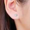 14312b Stribrne nausnice 5 mm kulate kamen larimar sperky BEALIO