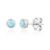 7346 14312 stribrne nausnice 5 mm kulate kamen larimar sperky bealio