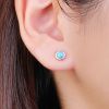 7349 2 14313b stribrne nausnice 6 mm kulate kamen larimar sperky bealio