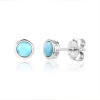 14313 Stribrne nausnice 6 mm kulate kamen larimar sperky BEALIO