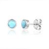 7349 14313 stribrne nausnice 6 mm kulate kamen larimar sperky bealio