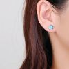 7352 1 14314a stribrne nausnice 7 mm kulate kamen larimar sperky bealio