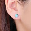 7352 2 14314b stribrne nausnice 7 mm kulate kamen larimar sperky bealio
