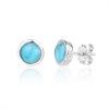 7352 14314 stribrne nausnice 7 mm kulate kamen larimar sperky bealio