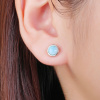 14315b Stribrne nausnice 8 mm kulate kamen larimar sperky BEALIO