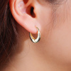 14119b Stribrne nausnice zlacene slza kapka crescent francouzske zapinani bez kamene sperky BEALIO