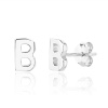 13973 Stříbrné náušnice pecky puzeta písmeno B bez kamene šperky BEALIO