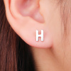 13976b Stříbrné náušnice pecky puzeta písmeno H bez kamene šperky BEALIO