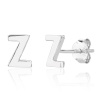 13989 Stříbrné náušnice pecky puzeta písmeno Z bez kamene šperky BEALIO