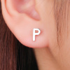 13984b Stříbrné náušnice pecky puzeta písmeno P bez kamene šperky BEALIO