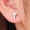 13987b Stříbrné náušnice pecky puzeta písmeno T bez kamene šperky BEALIO