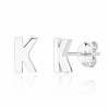 13979 Stříbrné náušnice pecky puzeta písmeno K bez kamene šperky BEALIO