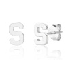13986 Stříbrné náušnice pecky puzeta písmeno S bez kamene šperky BEALIO