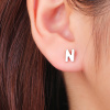 13982b Stříbrné náušnice pecky puzeta písmeno N bez kamene šperky BEALIO