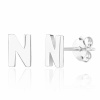 13982 Stříbrné náušnice pecky puzeta písmeno N bez kamene šperky BEALIO