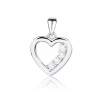 13929 Stříbrný přívěsek srdce srdíčko čirý kámen bílý zirkon šperky BEALIO