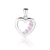 13930 Stříbrný přívěsek srdce srdíčko růžový kámen rose zirkon šperky BEALIO