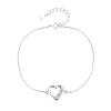 13933 Stříbrný náramek srdce srdíčko růžový kámen rose zirkon šperky BEALIO