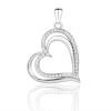 14021 Stříbrný přívěsek srdce srdíčko čirý kámen bílý zirkon šperky BEALIO