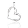 14020 Stříbrný přívěsek srdce srdíčko čirý kámen bílý zirkon šperky BEALIO